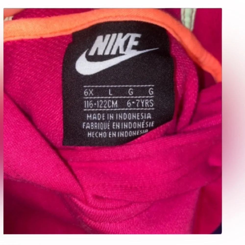 Nike Girls Colorblock Pullover Hoodie Pink Purple Orange Size 6X
